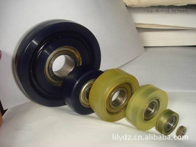 各型號(hào)聚氨酯PU軸承包膠輪與輸送軸承包膠 非標(biāo)定制與圖片大全